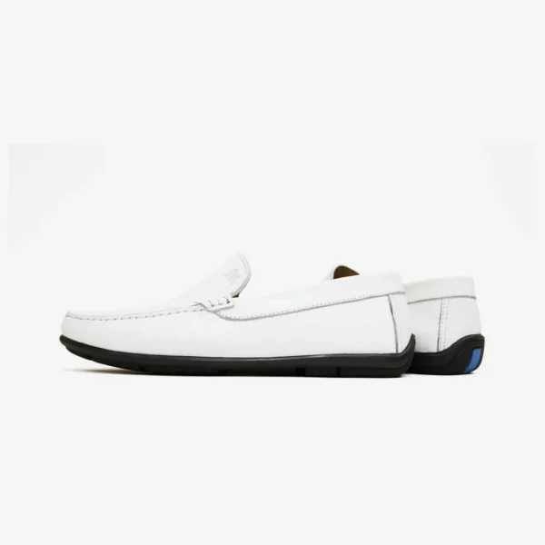 Mocassin de conduite cuir blanc