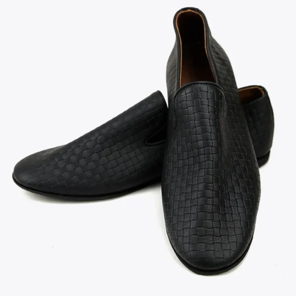 Mocassin Souple tressé noir