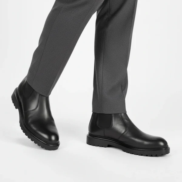 Chelsea boots élastiques cuir noir