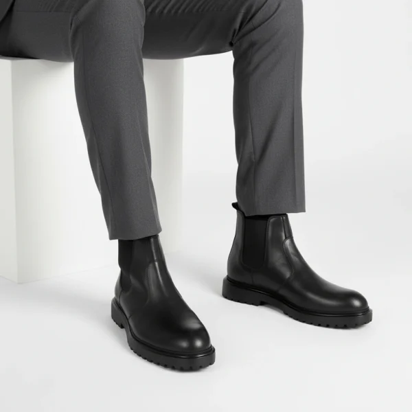 Chelsea boots élastiques cuir noir