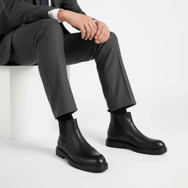 Chelsea boots élastiques cuir noir