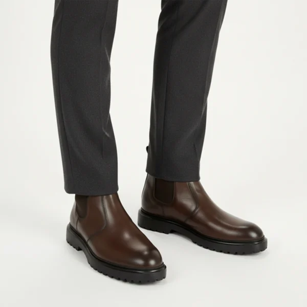 Chelsea boots élastiques cuir marron