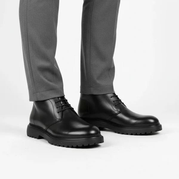 Chukka Lacet Cuir Noir