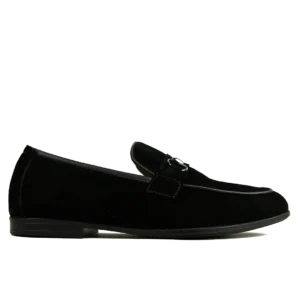 28 Loafer Boucle Daim Noir