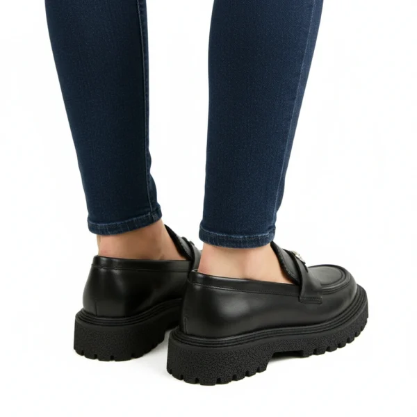 Mocassin Femme en Cuir Noir