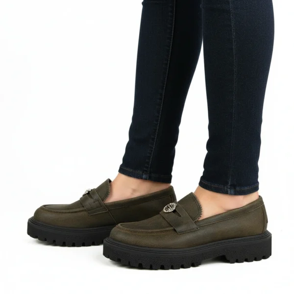 Chaussure Femme en Nubuck Marron