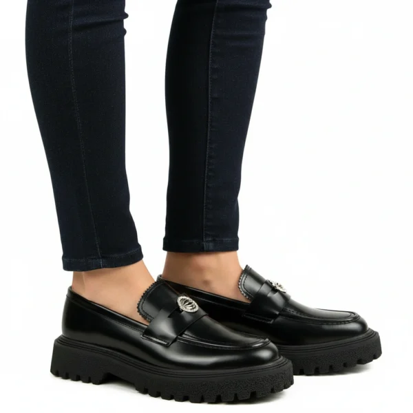 Mocassin Femme Démasquable Noir