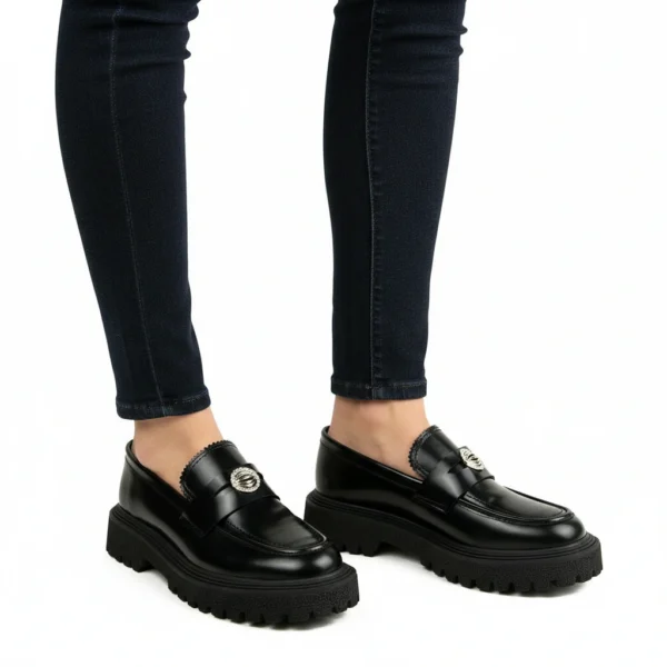 Mocassin Femme Démasquable Noir