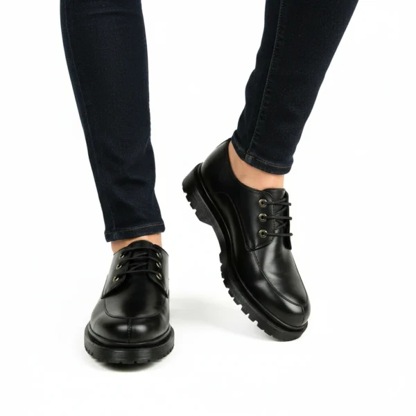 Chaussure Derby Femme en Cuir Noir