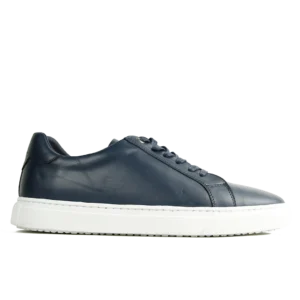 Espadrille Basket Cuir Bleu