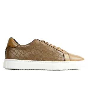 Espadrille Basket Cuir Tabac