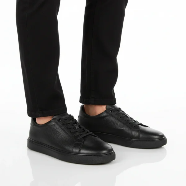 Espadrille Basket Cuir Noir