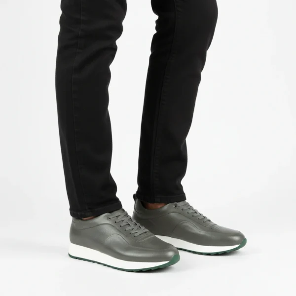 Espadrille Sneakers Cuir Gris