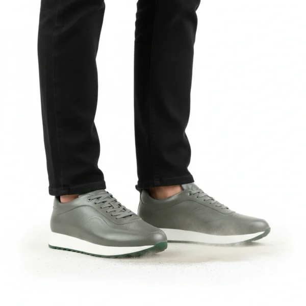 Espadrille Sneakers Cuir Gris