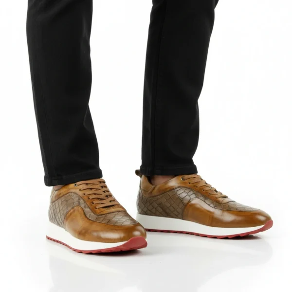 Espadrille Sneakers Cuir Tabac