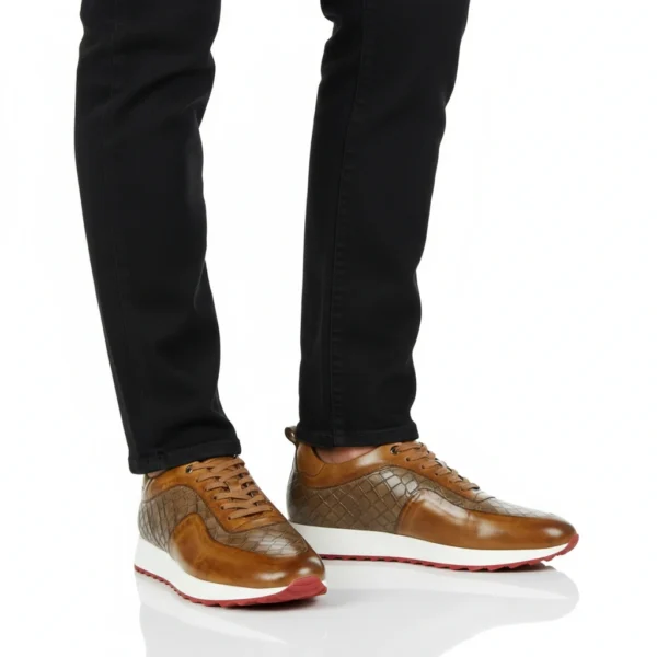 Espadrille Sneakers Cuir Tabac