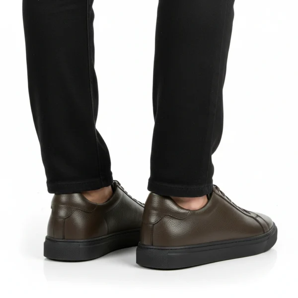 Espadrille Basket Cuir Marron