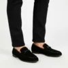 Loafer Boucle Daim Noir