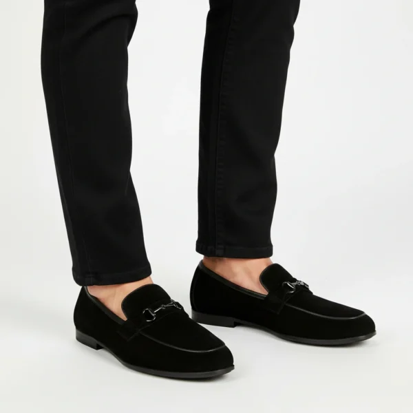 Loafer Boucle Daim Noir