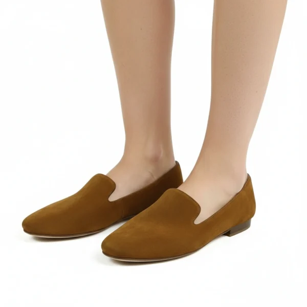 Ballerine Femme en Daim Tabac