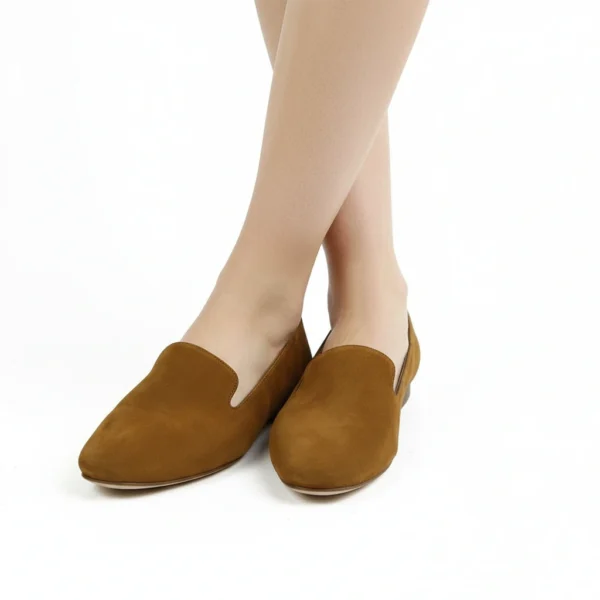 Ballerine Femme en Daim Tabac