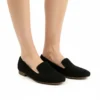 Ballerine Femme en Daim Noir
