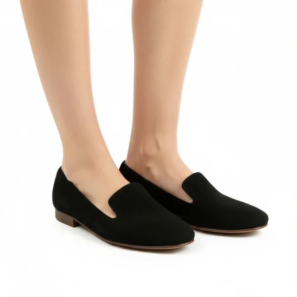 Ballerine Femme en Daim Noir