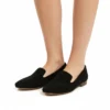 Ballerine Femme en Daim Noir