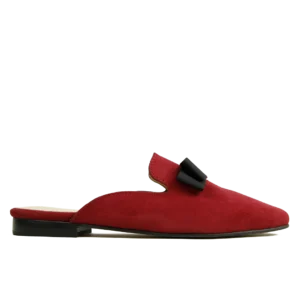 Réf875DaimRouge Mule Femme en Daim Rouge