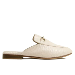 Mule Femme Texturée en Cuir Rose Bebe