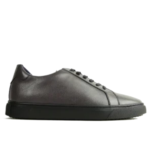 Espadrille Basket Cuir Gris