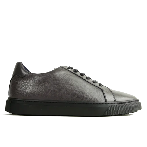 Espadrille Basket Cuir Gris