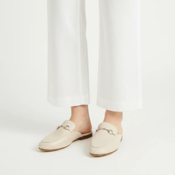 Mule Femme Texturée en Cuir Rose Bebe