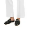Mule Femme Texturée en Cuir Noir