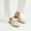 Mule Femme en Cuir Beige