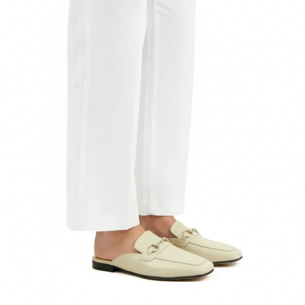Mule Femme en Cuir Beige