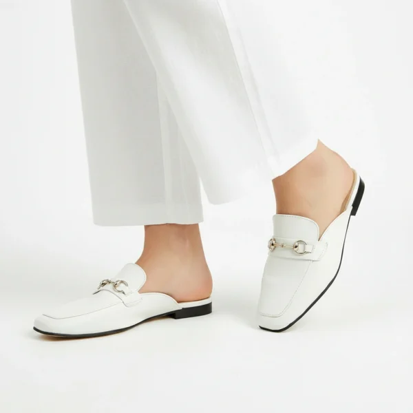 Mule Femme en Cuir Blache