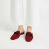 Mule Femme en Daim Rouge