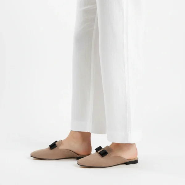 Mule Femme en Daim Taupe Pink