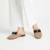 Mule Femme en Daim Taupe Pink