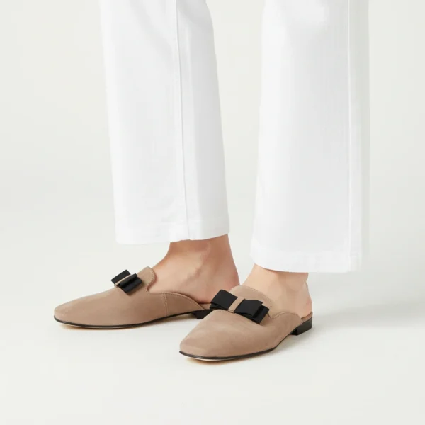 Mule Femme en Daim Taupe Pink