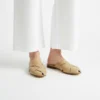 Mule Croisée Femme en Cuir Beige