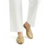 Mule Croisée Femme en Cuir Beige
