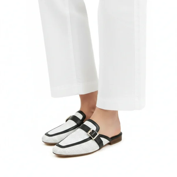 Mule Slingback Femme en Cuir Noir