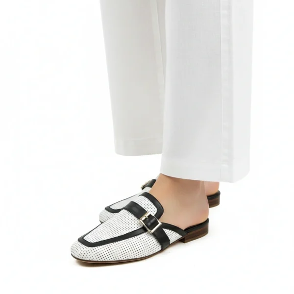 Mule Slingback Femme en Cuir Noir