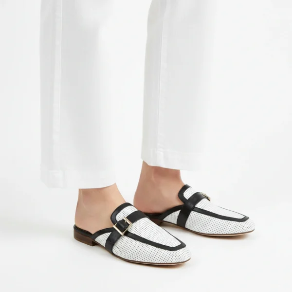 Mule Slingback Femme en Cuir Noir