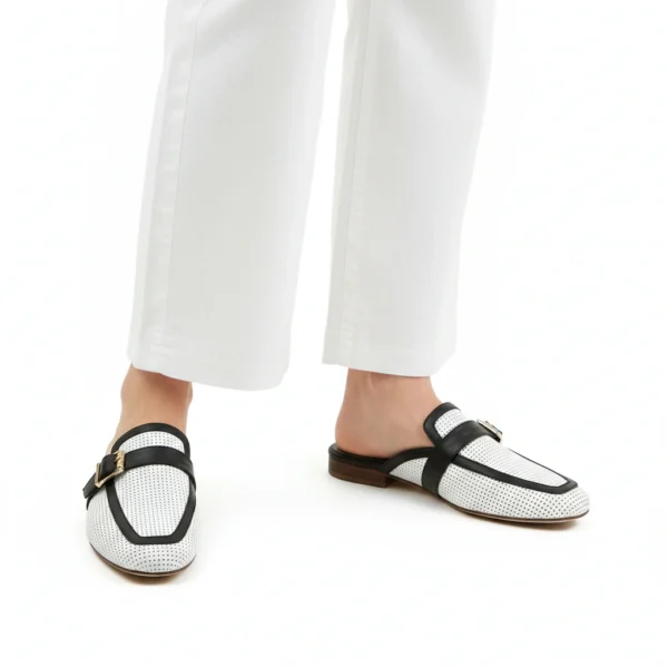 Mule Slingback Femme en Cuir Noir