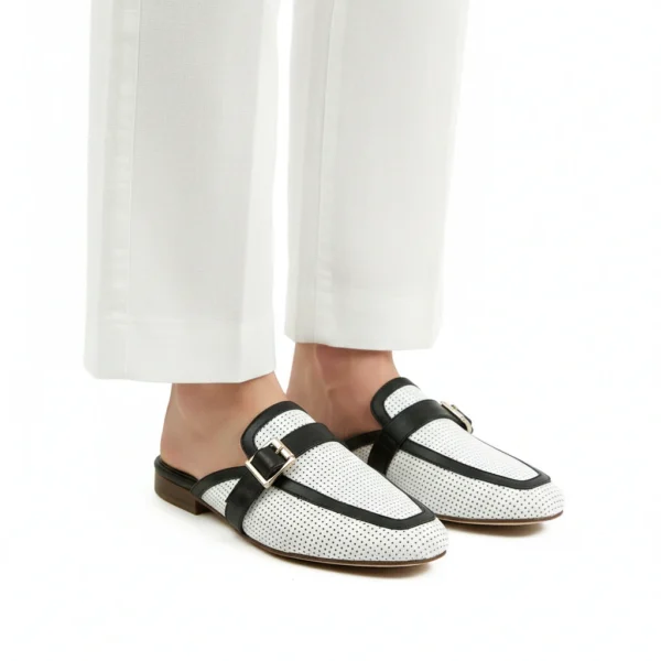 Mule Slingback Femme en Cuir Noir