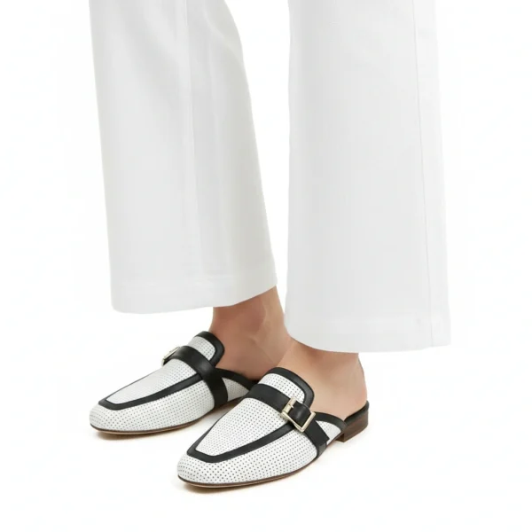 Mule Slingback Femme en Cuir Noir